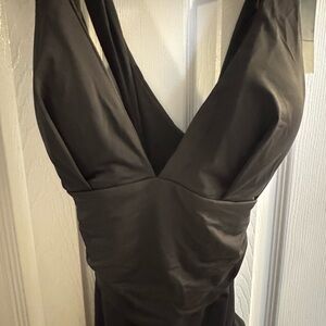 Chic Black Halter One-Piece Swimsuit